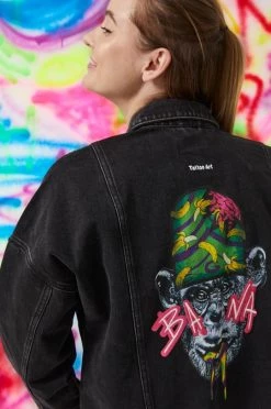 Γυναικεία Κοντά μπουφάν Τζιν μπουφάν Medicine χρώμα: μαύρο,