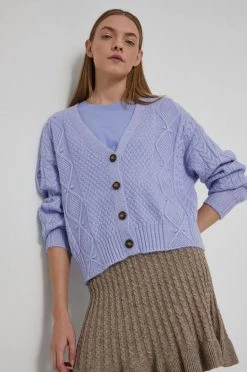 Γυναικεία Με φερμουάρ Medicine - Πλεκτή ζακέτα Apres Ski λεβάντα