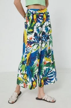 Γυναικεία Υφασμάτινα Παντελόνι Medicine άσπρο