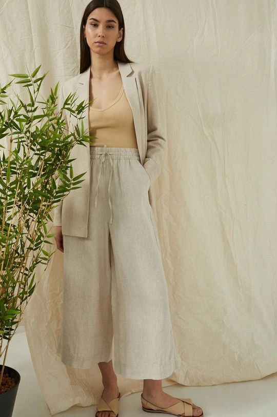 Γυναικεία Υφασμάτινα Λινό παντελόνι Medicine μπεζ 3 Γυναικεία Υφασμάτινα Λινό παντελόνι Medicine μπεζ