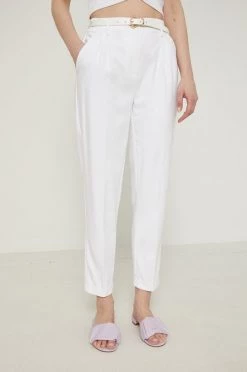 Γυναικεία Υφασμάτινα Παντελόνι Medicine χρώμα: άσπρο