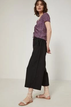 Γυναικεία Υφασμάτινα Λινό παντελόνι Medicine χρώμα: μαύρο -Medicine Κατάστημα unnamed file 1874