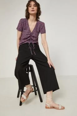 Γυναικεία Υφασμάτινα Λινό παντελόνι Medicine χρώμα: μαύρο -Medicine Κατάστημα unnamed file 1877