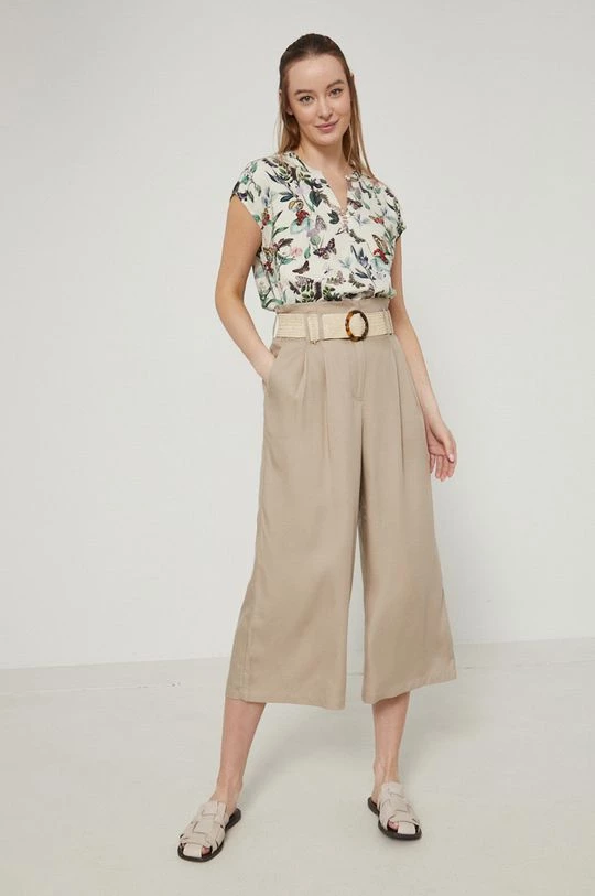 Γυναικεία Υφασμάτινα Παντελόνι Medicine χρώμα: μπεζ, 4 Γυναικεία Υφασμάτινα Παντελόνι Medicine χρώμα: μπεζ, - Image 2