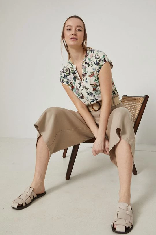 Γυναικεία Υφασμάτινα Παντελόνι Medicine χρώμα: μπεζ, 6 Γυναικεία Υφασμάτινα Παντελόνι Medicine χρώμα: μπεζ, - Image 4