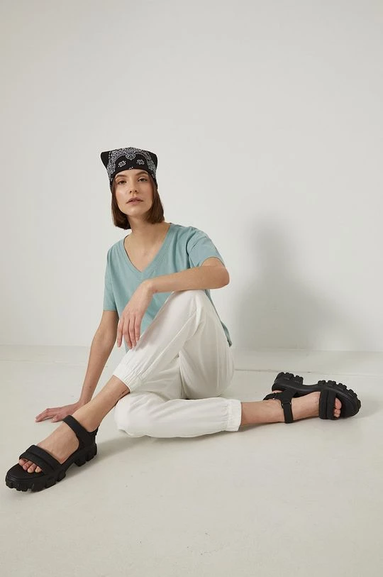 Γυναικεία Υφασμάτινα Παντελόνι Medicine χρώμα: μπεζ, 3 Γυναικεία Υφασμάτινα Παντελόνι Medicine χρώμα: μπεζ,