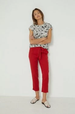 Γυναικεία Υφασμάτινα Παντελόνι Medicine χρώμα: κόκκινο -Medicine Κατάστημα unnamed file 2171