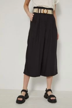 Γυναικεία Υφασμάτινα Παντελόνι Medicine χρώμα: μαύρο,