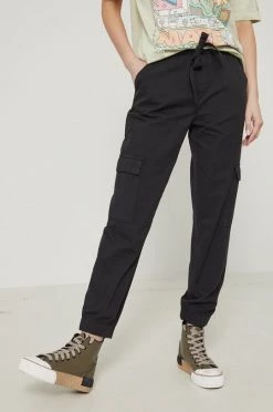 Γυναικεία Υφασμάτινα Βαμβακερό παντελόνι Medicine χρώμα: μαύρο,