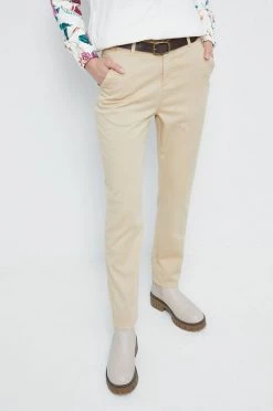 Γυναικεία Υφασμάτινα Παντελόνι Medicine μπεζ