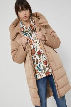 Γυναικεία Μακριά μπουφάν Medicine - Μπουφάν Essential μπεζ