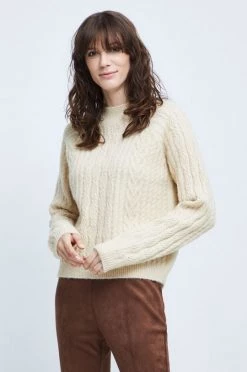 Γυναικεία Χωρίς φερμουάρ Πουλόβερ με προσθήκη μαλλιού Medicine χρώμα: μπεζ -Medicine Κατάστημα unnamed file 590