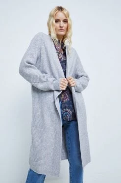 Γυναικεία Με φερμουάρ Ζακέτα από μίγμα μαλλιού Medicine γκρι