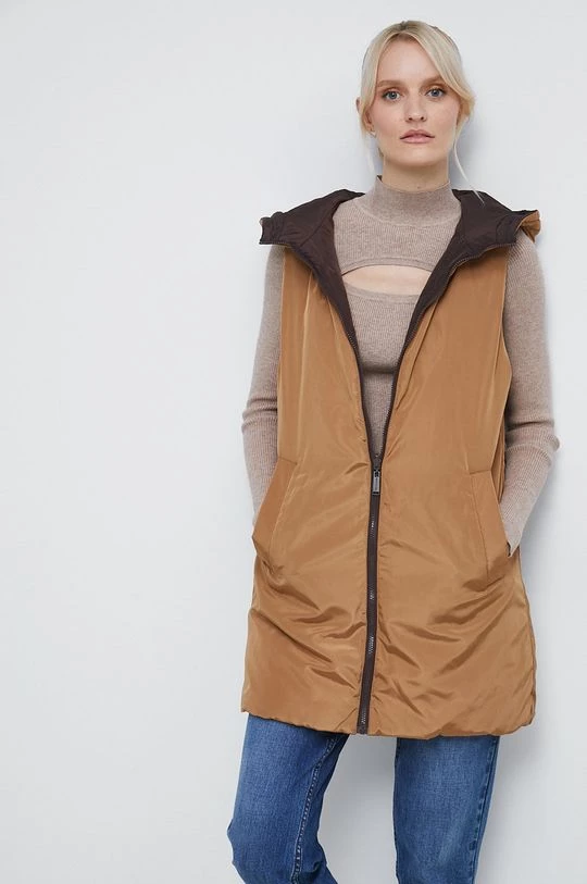 Γυναικεία Γιλέκα Γιλέκο δύο όψεων Medicine χρώμα: καφέ 4 Γυναικεία Γιλέκα Γιλέκο δύο όψεων Medicine χρώμα: καφέ - Image 2