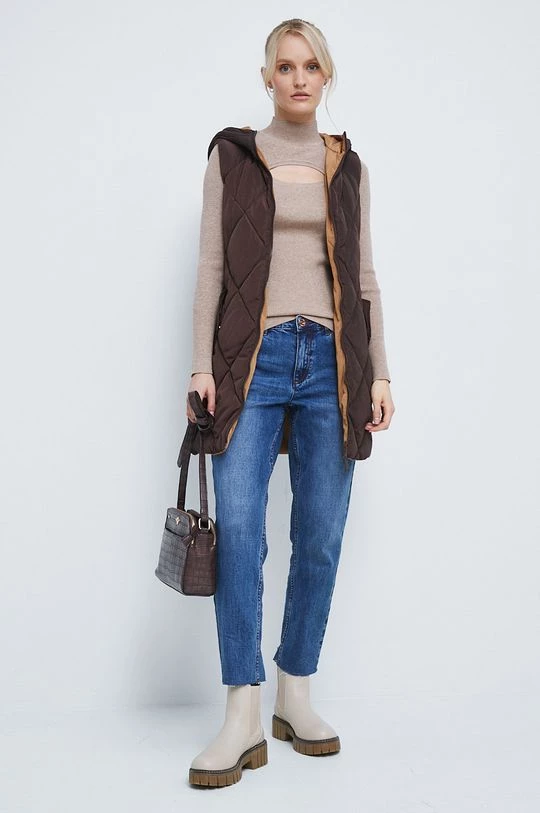 Γυναικεία Γιλέκα Γιλέκο δύο όψεων Medicine χρώμα: καφέ 5 Γυναικεία Γιλέκα Γιλέκο δύο όψεων Medicine χρώμα: καφέ - Image 3