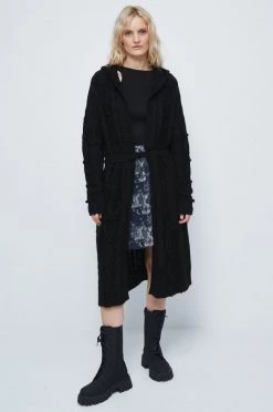 Γυναικεία Με φερμουάρ Πλεκτή ζακέτα Medicine μαύρο