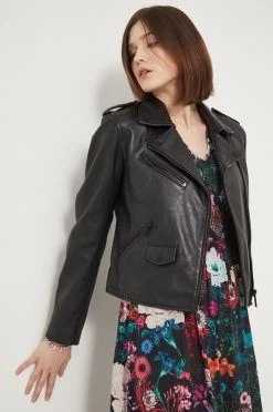 Γυναικεία Κοντά μπουφάν Medicine - Δερμάτινη ραμονέσκα Essential μαύρο